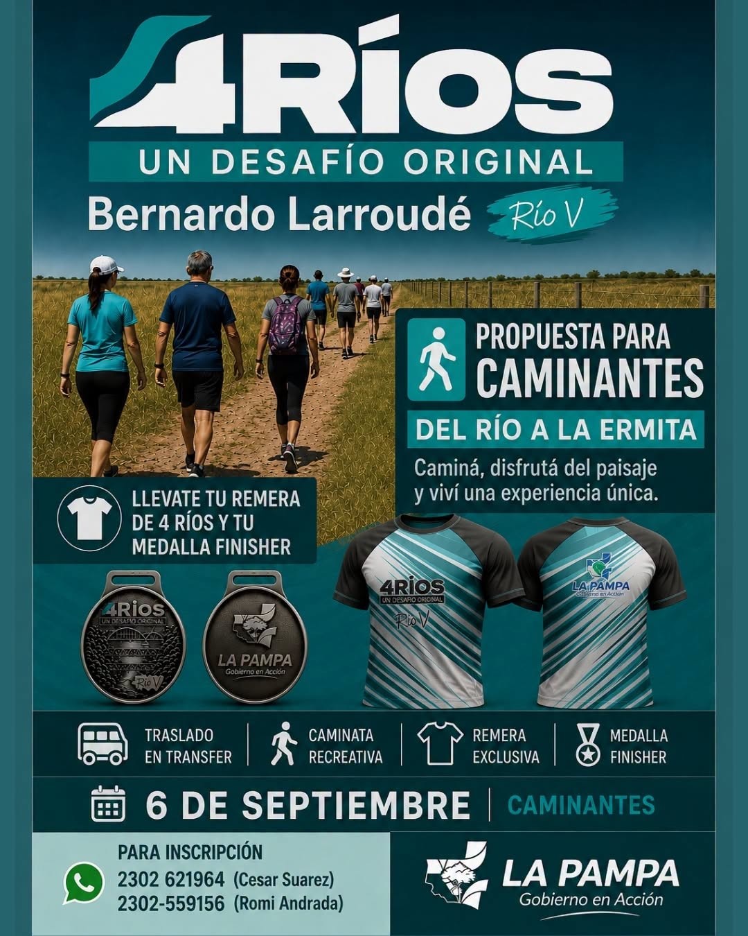 Bernardo Larroudé suma una caminata recreativa a la propuesta de “4 Ríos”