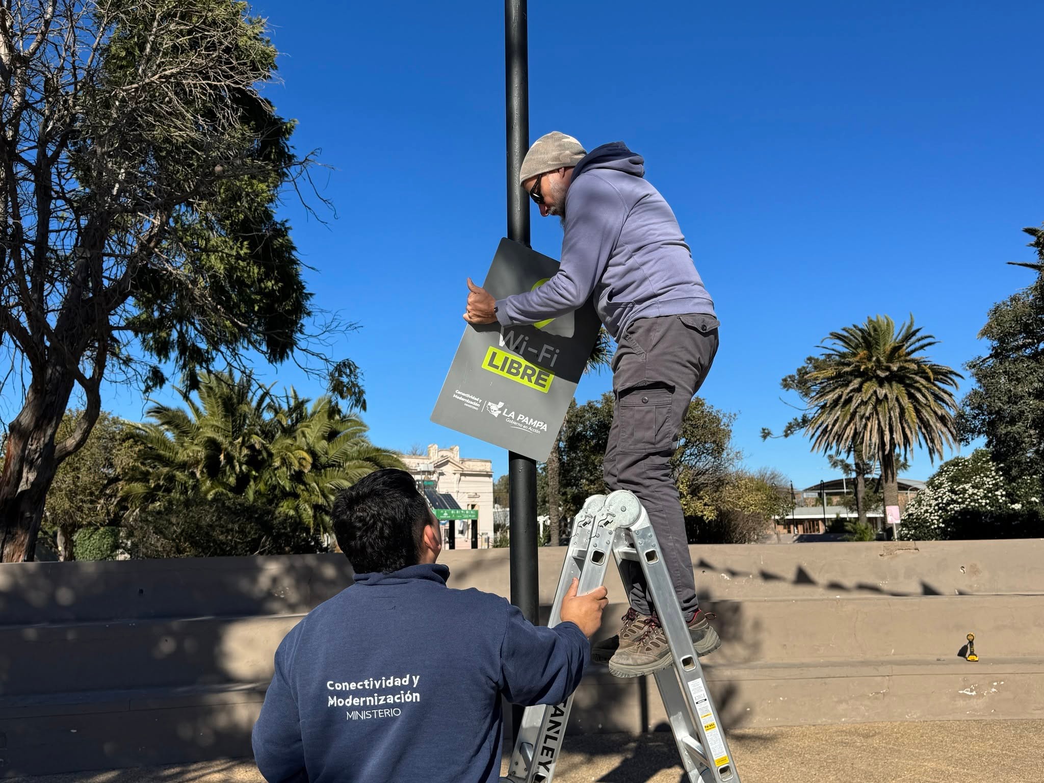 Nuevo punto de WiFi gratuito en la Plaza Hipólito Yrigoyen de Realicó
