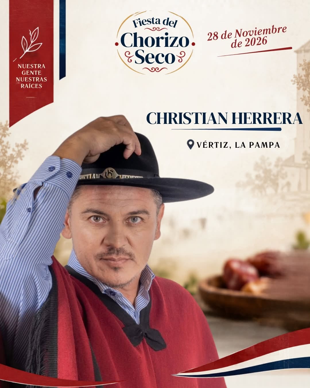 Vértiz se prepara para una nueva Fiesta del Chorizo Seco: Christian Herrera será uno de los artistas